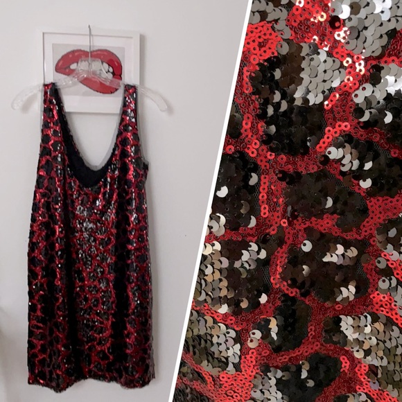 Zara Dresses & Skirts - ZARA SEQUIN ANIMAL PRINT MINI SLIP DRESS